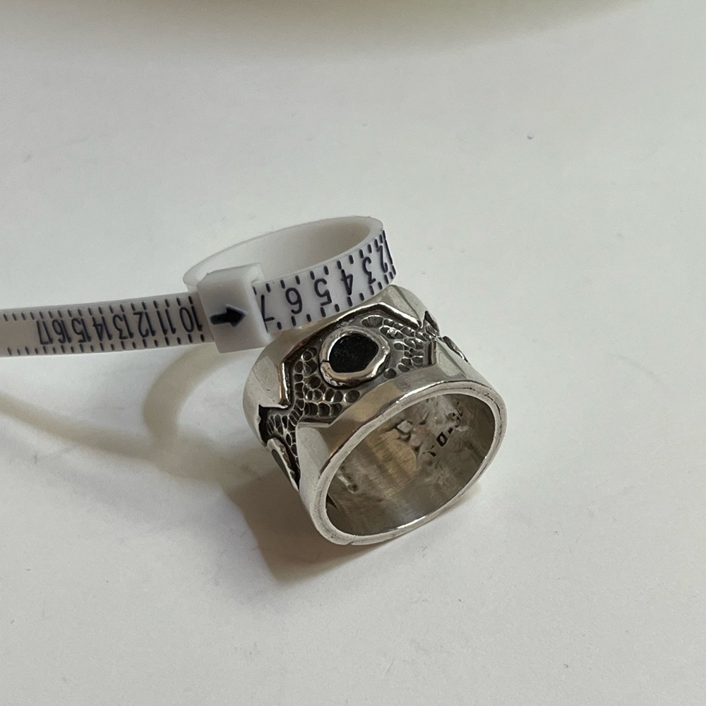 Sterling Silver and Onyx Women's Ring - Picture 6 of 9